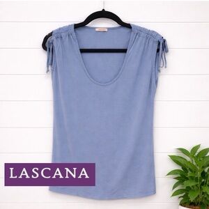 🩵🌺 LASCANA Drawstring Shoulder Top | Size 4/6 | Soft Casual Tee